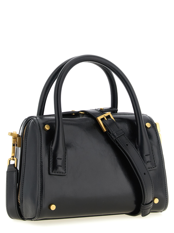 Black calfskin handbag-null