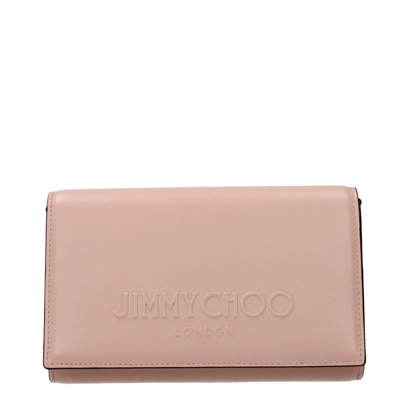 Pink leather clutch bag-null