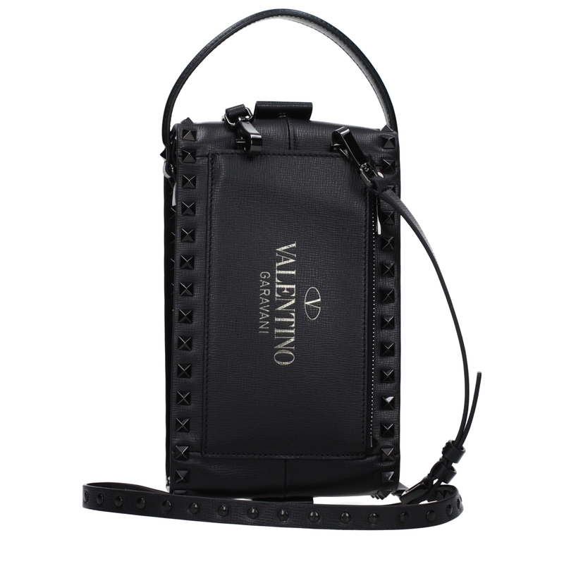 Black leather clutch bag-null
