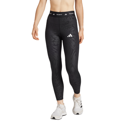 Adidas women's techfit printed 7/8 leggings, Black/black, medium
