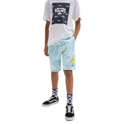 Kids marble fleece short, Blue, medium