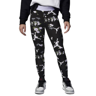 Girls Air garden high-rise leggings, Black / Lavender, medium