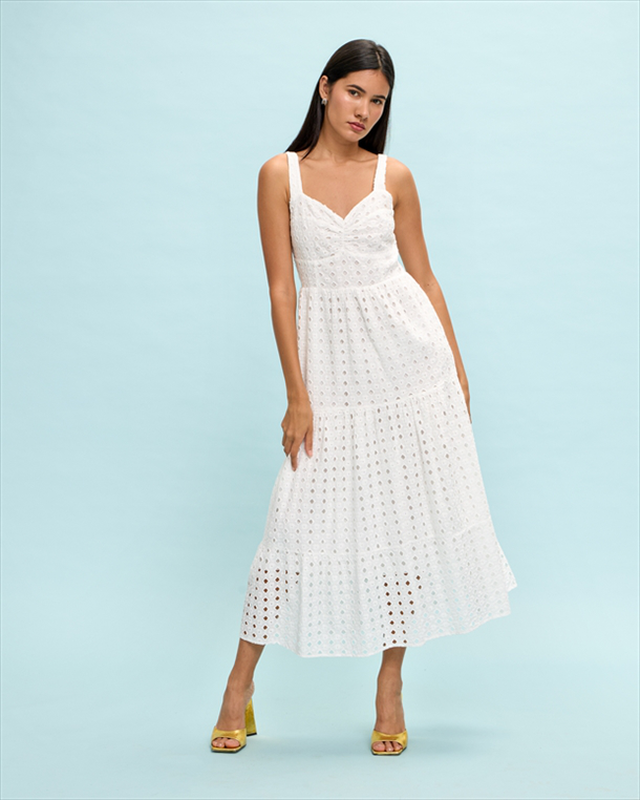 Long tiried dress cutwork-null