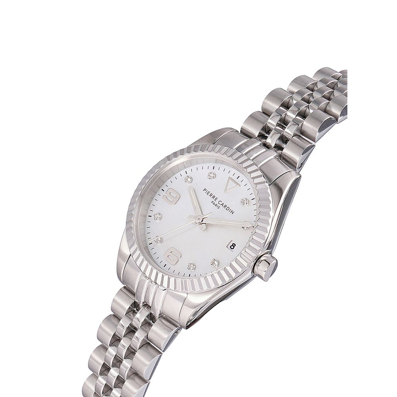 Gray stainless steel dress watch-null