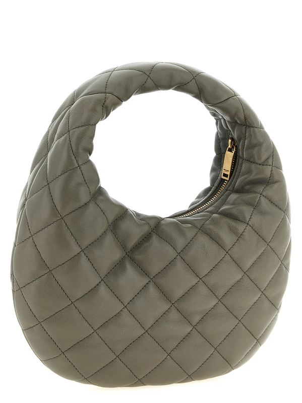 Gray lamb leather handbag-null