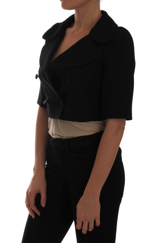 Black short croped jacket blazer-null