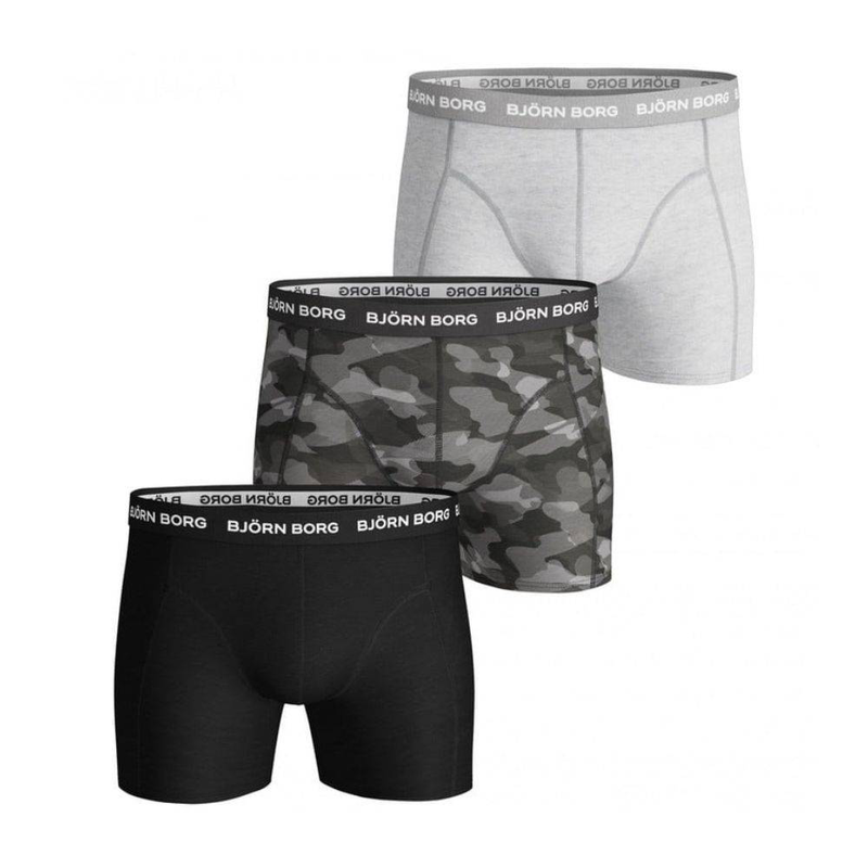 Mens essential cotton stretch boxers 3 pack-null