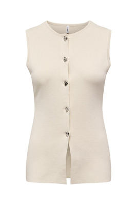 Only evelin knitted vest, Beige, medium