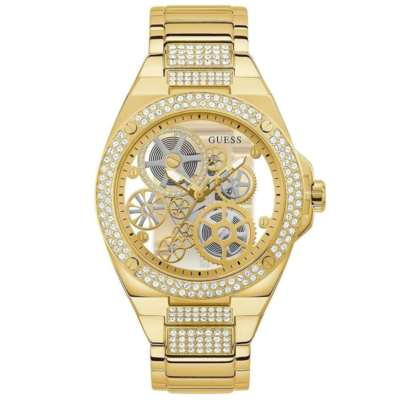 Gold stainless steel dress watch-null