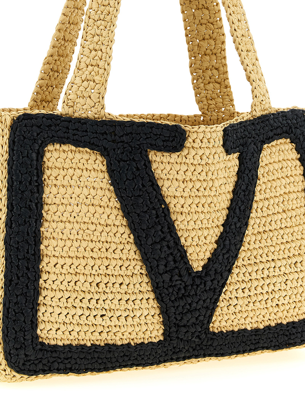 Beige viscose tote bag-null