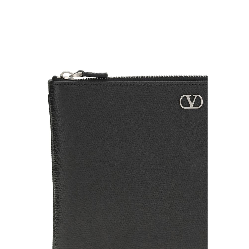 Black calf leather bos taurus clutch bag-null