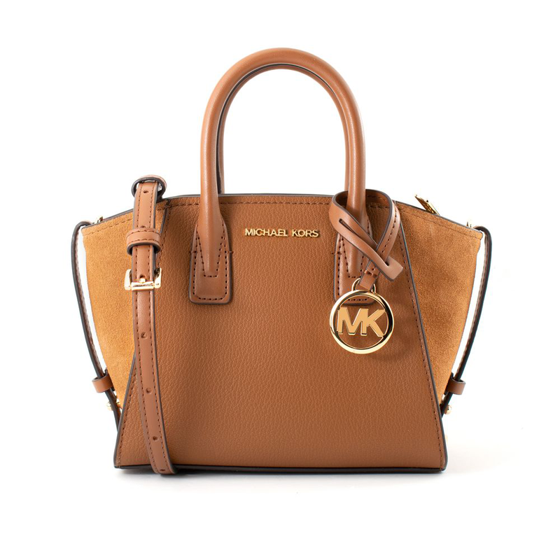 Brown leather handbag-null
