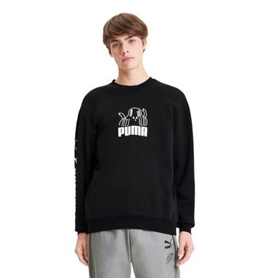 X tyakasha crew sweater mens, Black, medium