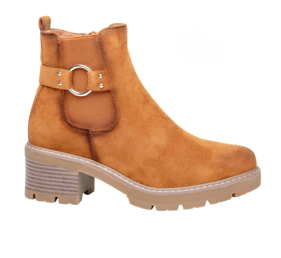 Ladies boot - camel - anatomic, non slip sole, Camel, medium