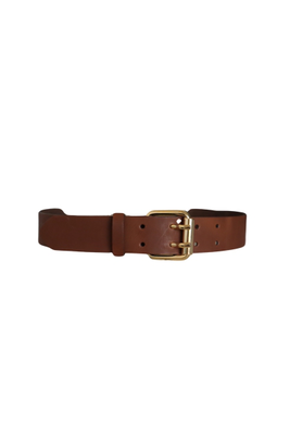 Keisi brown leather belt, Brown, medium