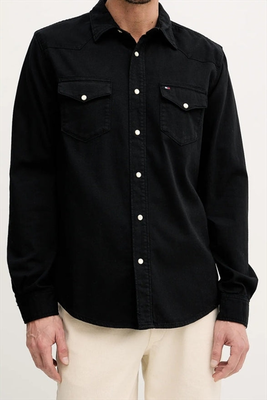 Denim shirt gmd - tommy hilfiger, Black, medium