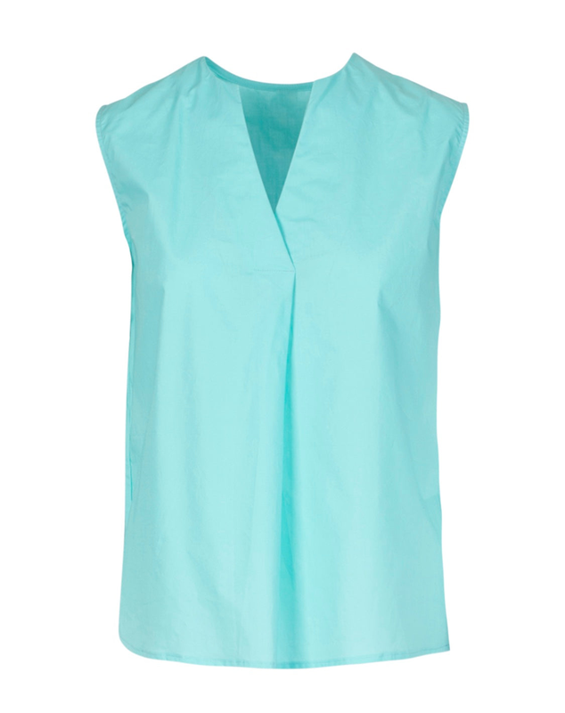 Anonyme sleeveless top women with v-neck light blue p123st150-null