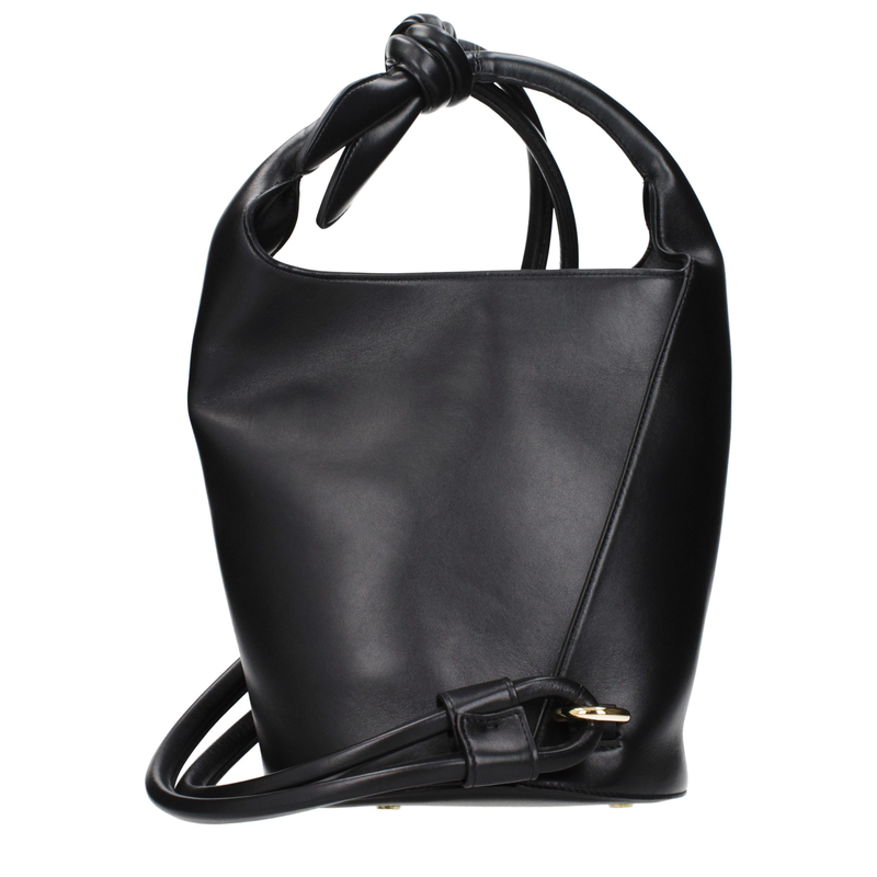 Black leather crossbody bag-null