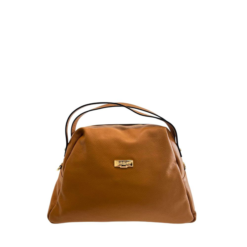 Brown leather women shoulder bag-null