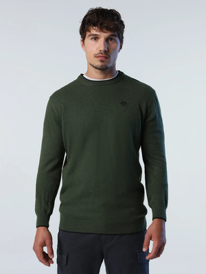 Core crewneck 12gg knit mens, China Blue Melange, medium