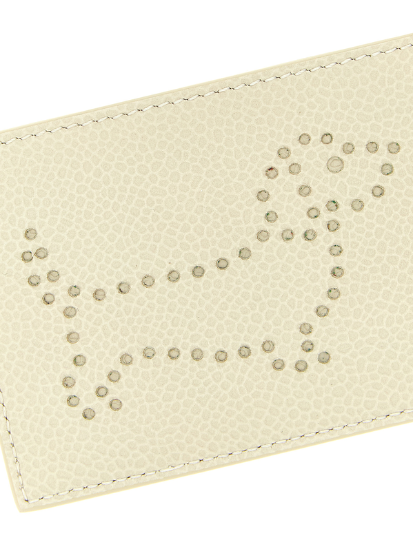 Beige calfskin cardholder-null