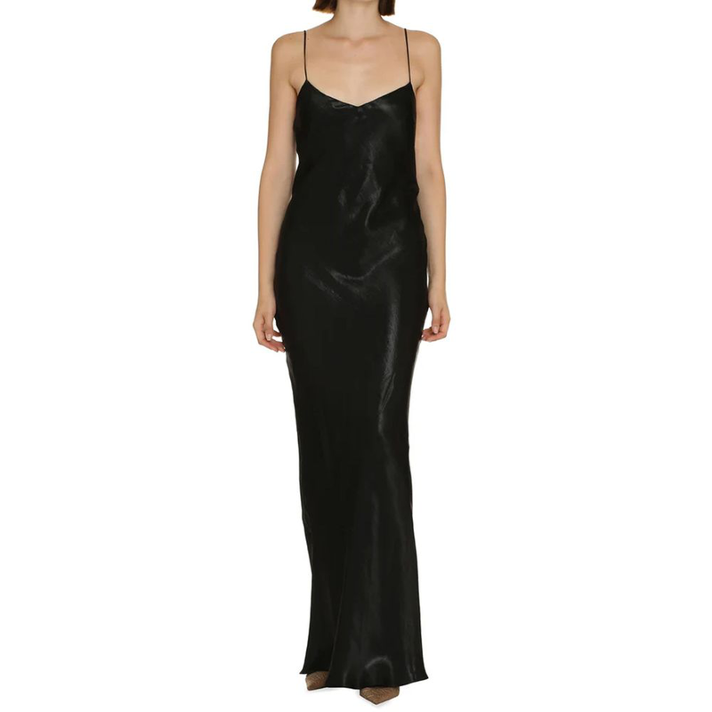 Black acetate casual dress-null