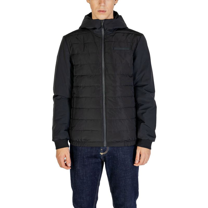 Black recycled polyester shell jacket-null