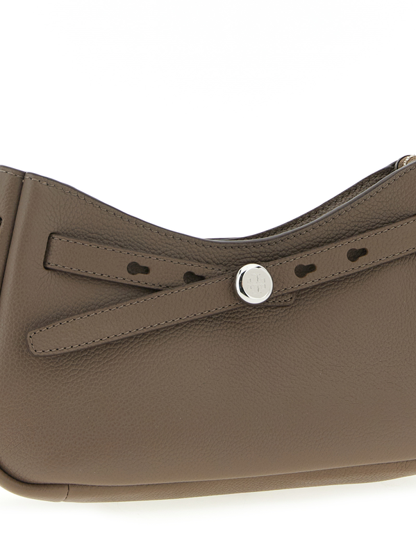 Brown cowhide shoulder bag-null