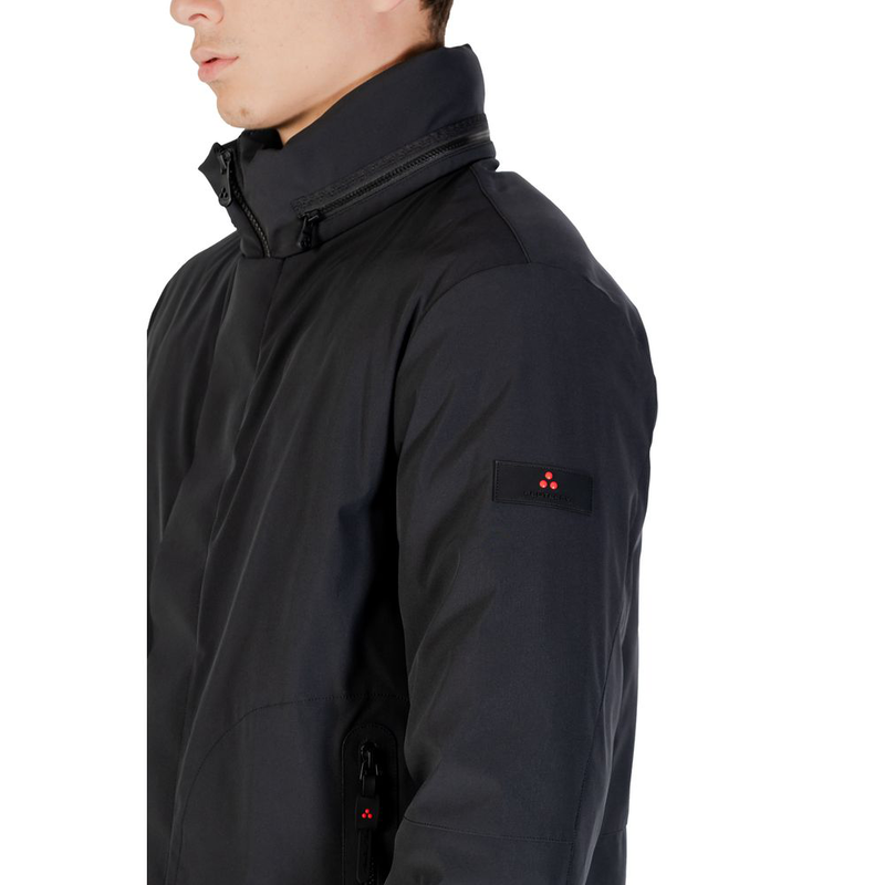 Black polyester parka-null