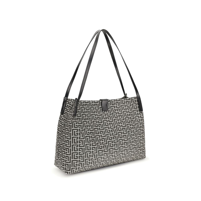Black cotton shoulder bag-null