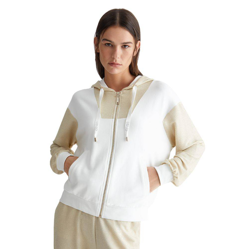 Lurex inserts zip sweater-null
