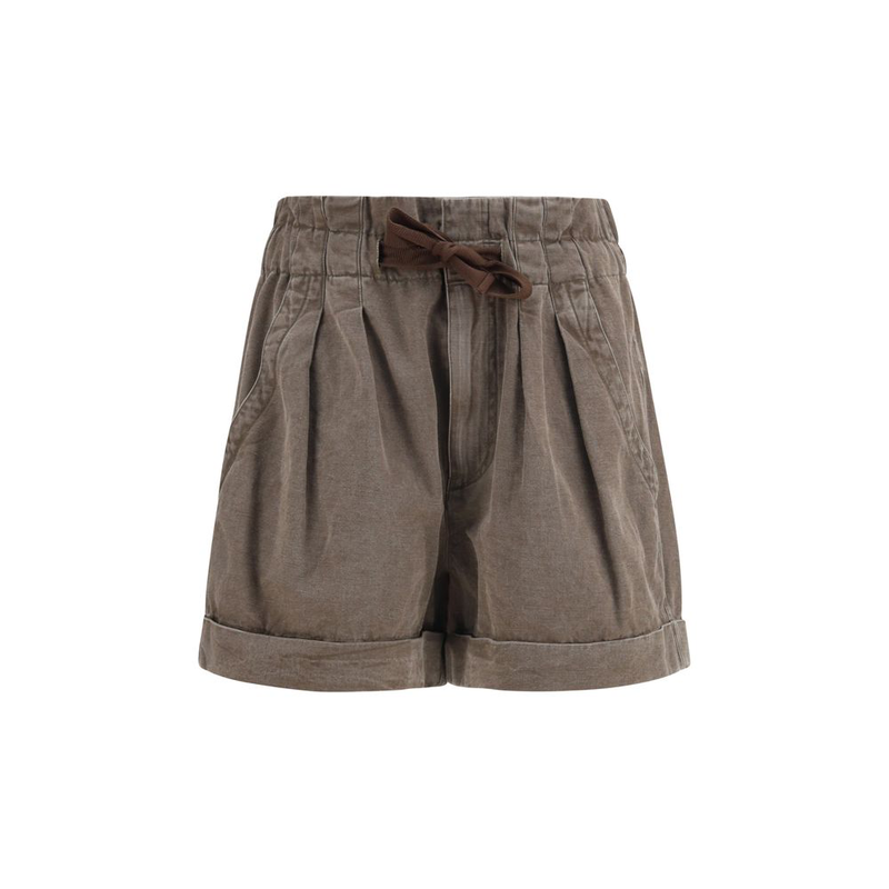 Brown cotton bermuda shorts-null