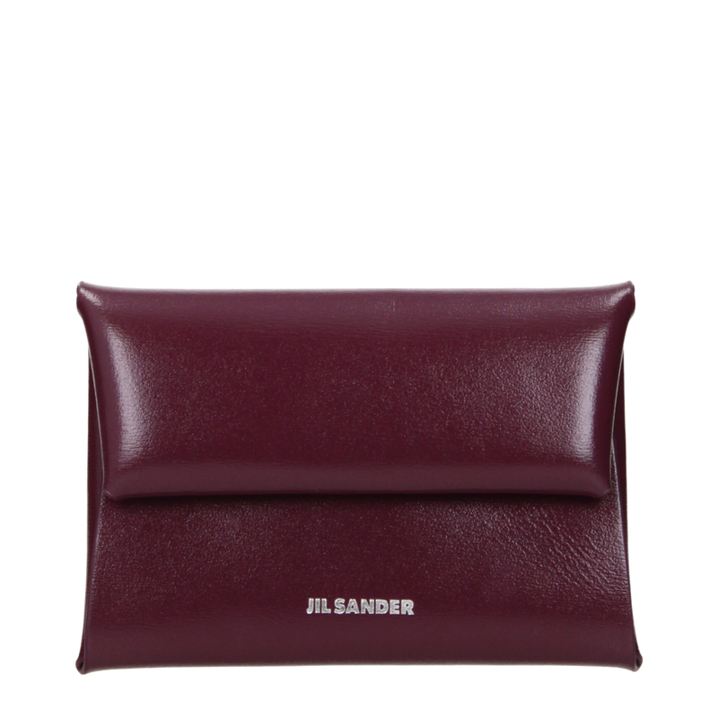 Red leather wallet-null