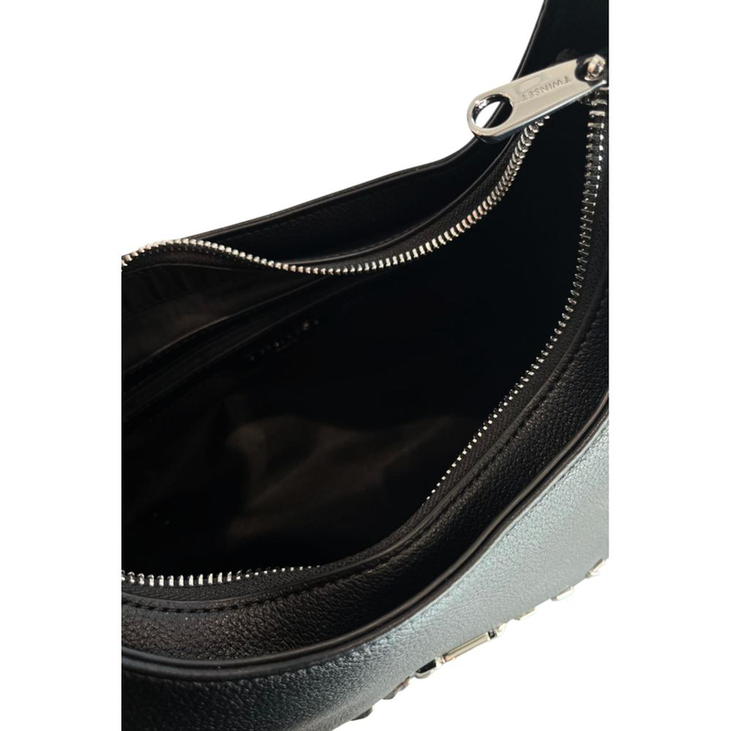Black pu women shoulder bag-null