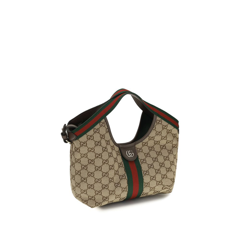 Beige fabric shoulder bag-null