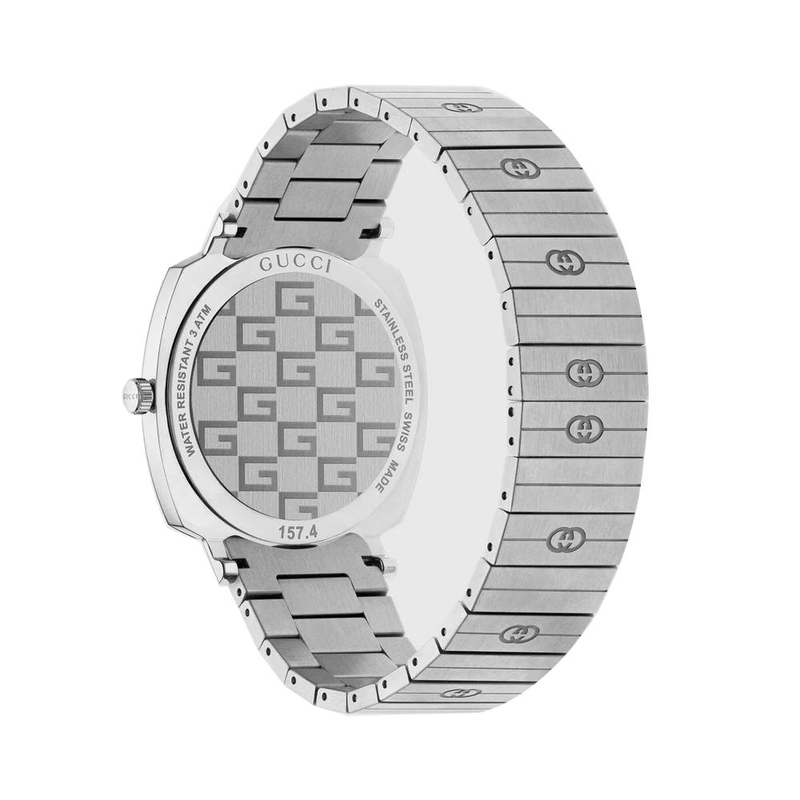 Gray stainless steel dress watch-null