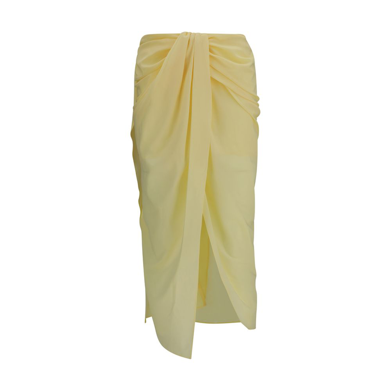 Bicolor polyester midi skirt-null