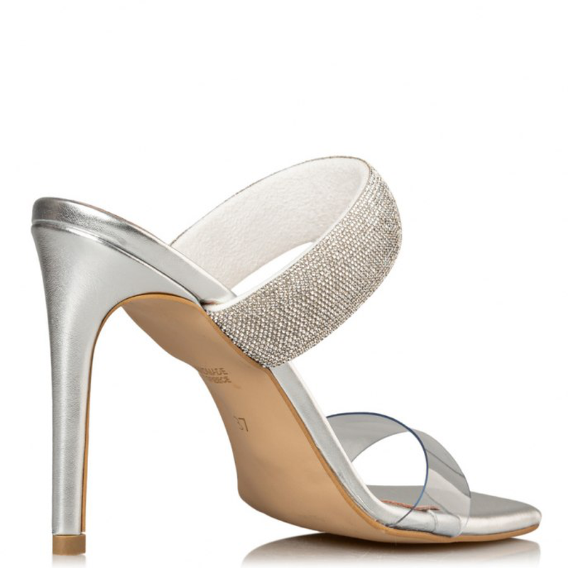 Stiletto mules - silver-null