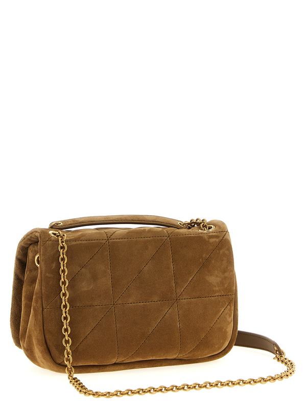 Beige calfskin shoulder bag-null