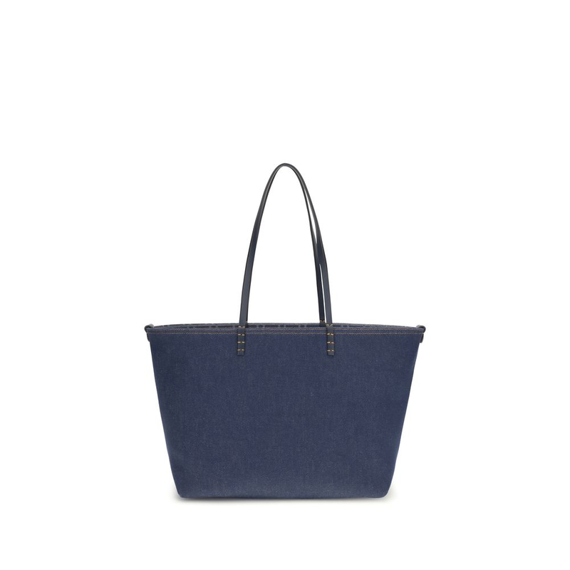 Blue cotton shoulder bag-null
