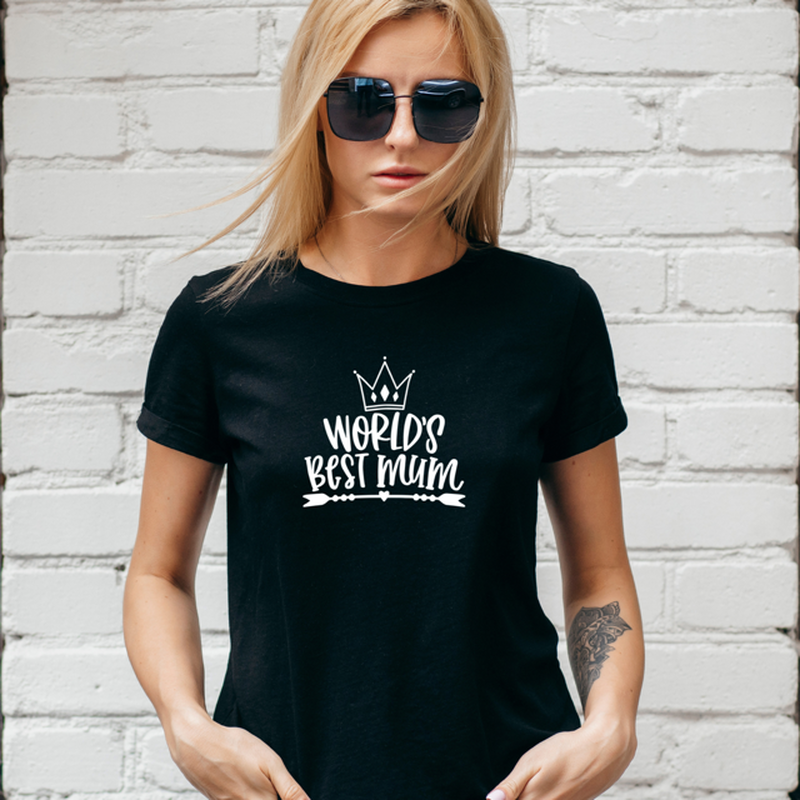 Short sleeve worlds best mom tshirt-null