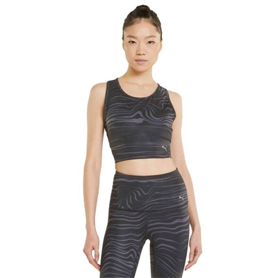 Puma studio aop crop tank, Black, medium
