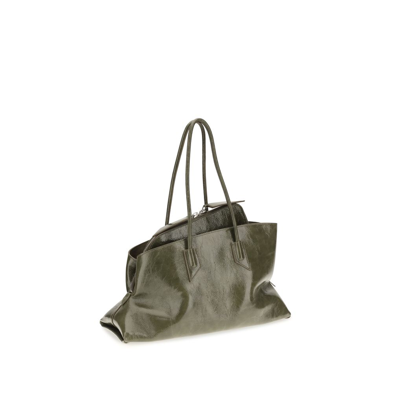 Bicolor calf leather bos taurus shoulder bag-null