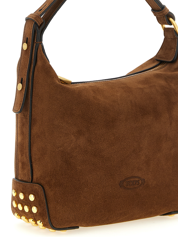 Brown calfskin shoulder bag-null