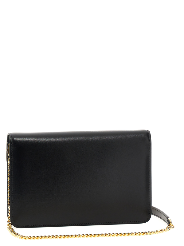 Black leather crossbody bag-null