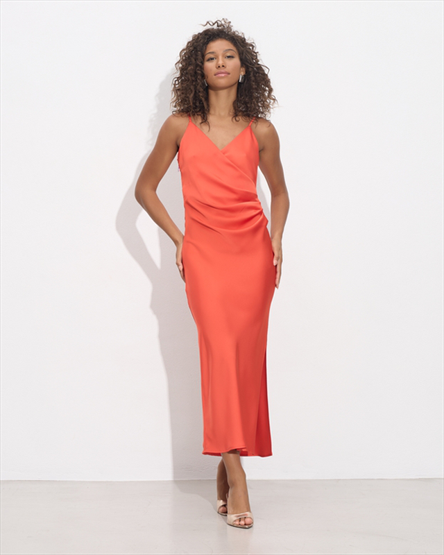 Midi dress ruched side-null