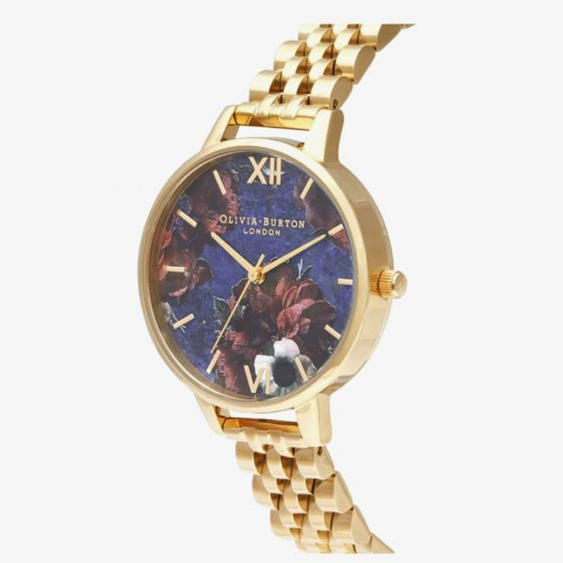 Gold stainless steel dress watch-null