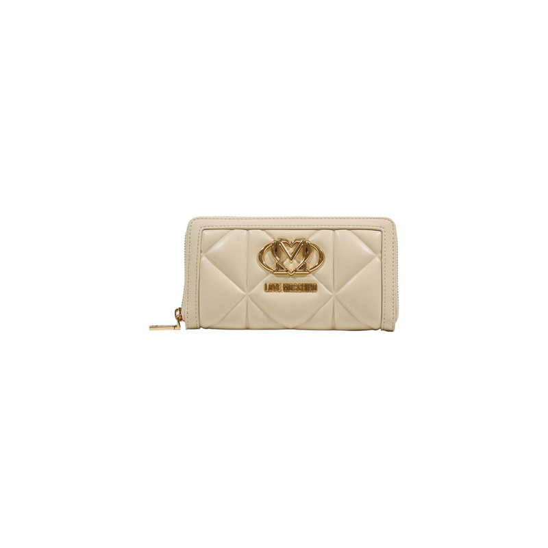 Cream artificial leather wallet-null