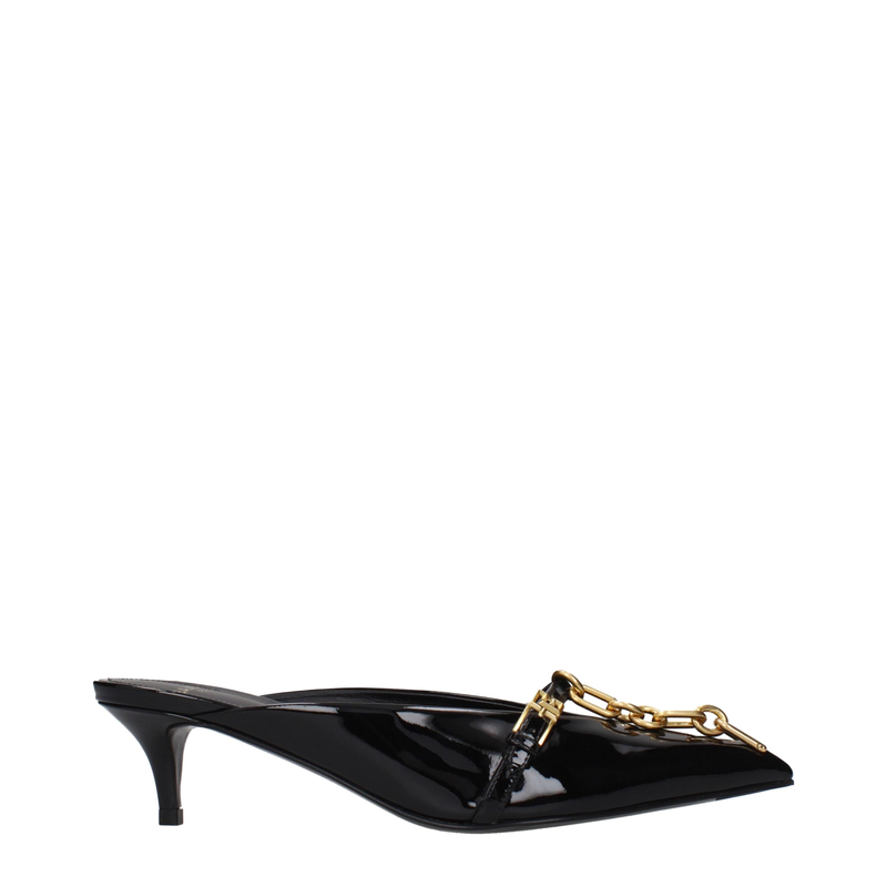 Black leather platform sandals-null