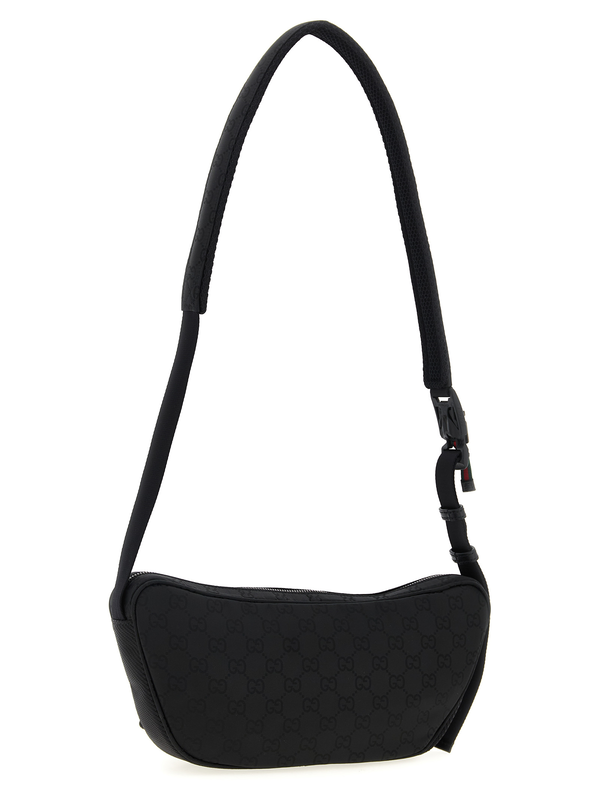 Black polyester crossbody bag-null